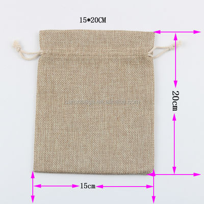 qualidade  Recyclable Promotional Eco Friendly Burlap Drawstring Bag Pouches for Wheat, Hike and Coffee Beans Packing fábrica