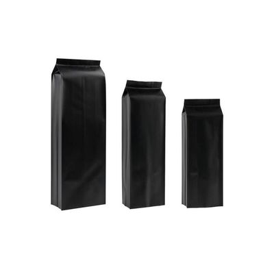qualidade  500g Gusset Foil Coffee Powder Package Moisture Proof Matte Black Single Side Bag With Valve fábrica