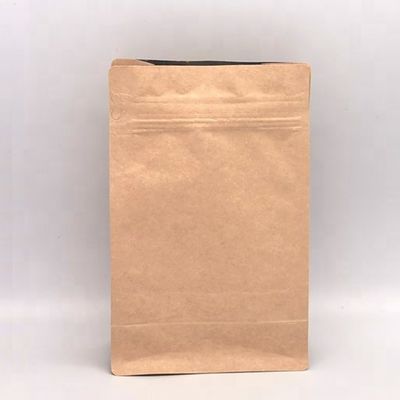 qualidade  Kraft Paper Moisture Proof Coffee Bag With Valve 100g Kraft Paper Flat Bottom Coffee Bag Craft Paper Pouch Plastic Packaging Bag With Valve fábrica