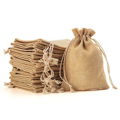 qualidade  2700310 Kids Birthday Party Favor Bag Logo Drawstring Burlap Folding Weeding Drawstring Bag fábrica